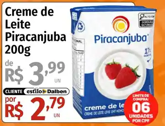 Supermercado Dalben Creme de leite piracanjuba oferta
