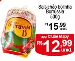 Maby Supermercados Salsichão bolinha Borrússia oferta