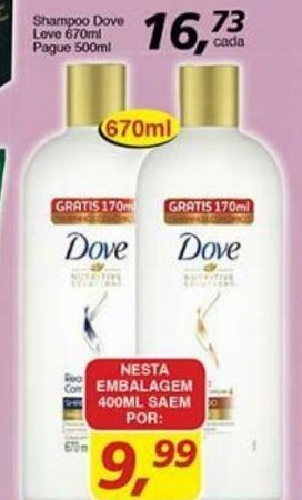 Supermercados Guanabara Shampoo Dove Leve 670ml Pague 400ml oferta