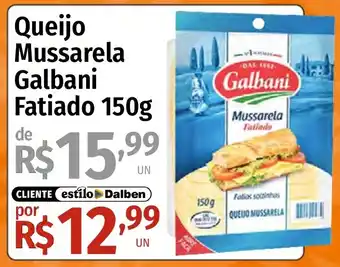 Supermercado Dalben Queijo mussarela galbani fatiado oferta