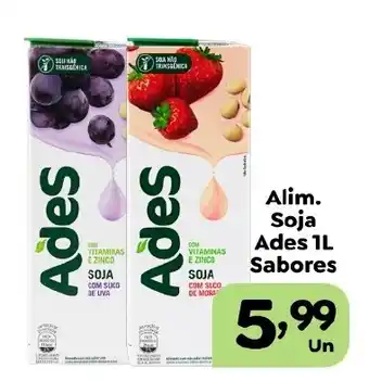 Supermercados Kawakami Alim. Soja Ades 1L Sabores oferta