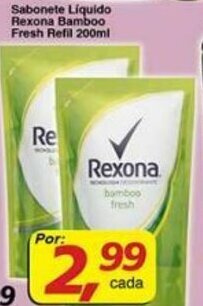 Supermercados Guanabara Sabonete Liquido Rexona Bamboo Fresh Refil 200ml oferta