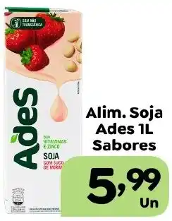 Supermercados Kawakami Alim. Soja Ades 1L Sabores oferta