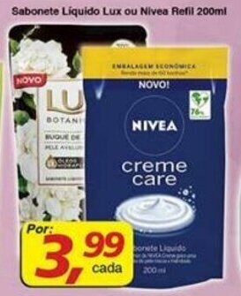 Supermercados Guanabara Sabonete Liquido Lux ou Nivea Refil 200ml oferta