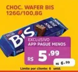 Supermercados Pague Menos Choc. wafer bis oferta