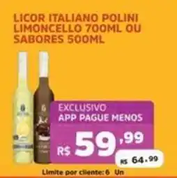 Supermercados Pague Menos Licor italiano polini oferta