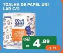 Supermercados Pague Menos Toalha de papel uni lar c/2 oferta