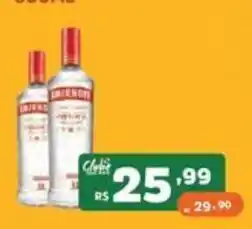 Supermercados Pague Menos Vodka smirnoff oferta
