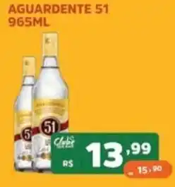 Supermercados Pague Menos Aguardente 51 oferta