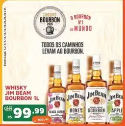 Supermercados Pague Menos whisky jim beam bourbon 1l oferta