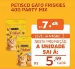 Supermercados Pague Menos Petisco gato friskies 40g party mix oferta