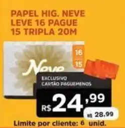 Supermercados Pague Menos Papel hig. neve oferta