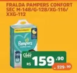 Supermercados Pague Menos Fralda pampers confort oferta