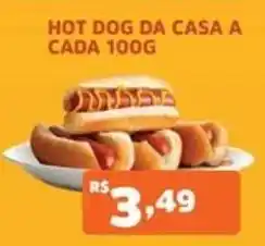 Supermercados Pague Menos hot dog da casa a cada 100g oferta