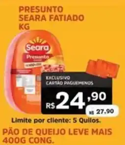 Supermercados Pague Menos Presunto seara fatiado oferta