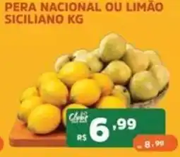 Supermercados Pague Menos Pera nacional ou limão siciliano kg oferta