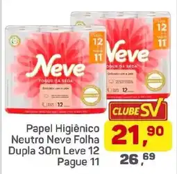 Supermercados São Vicente Papel Higiênico Neutro Neve Folha Dupla oferta