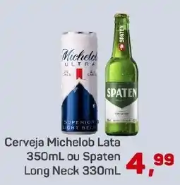 Supermercados São Vicente Cerveja Michelob Lata ou Spaten Long Neck oferta