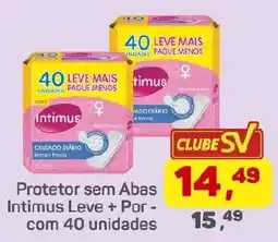 Supermercados São Vicente Protetor sem Abas Intimus Leve + Por - com 40 unidades oferta