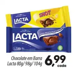 Asun Chocolate em Barra Lacta oferta
