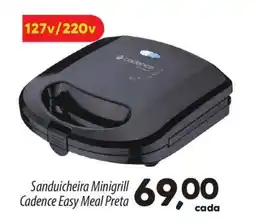 Asun Sanduicheira Minigrill Cadence Easy Meal Preta oferta