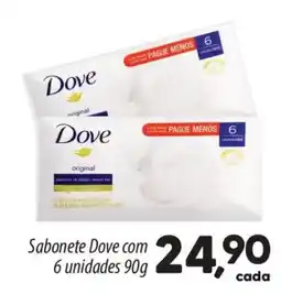 Asun Sabonete dove com 6 unidades 90g oferta