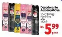 Mix Mateus Desodorante Aerosol Above Sport Energy Feminino 40A oferta