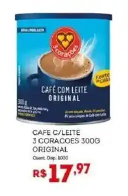 Bistek Supermercados Café c/leite 3 corações original oferta