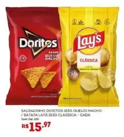 Bistek Supermercados Salgadinho Doritos 183g Queijo Nacho / Batata Lays 183g Classica oferta