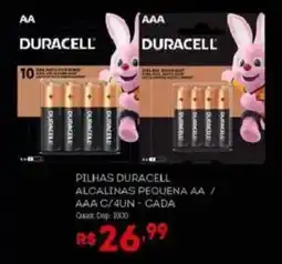 Bistek Supermercados Pilhas duracell alcalinas pequena aa / aaa c/4un - cada oferta