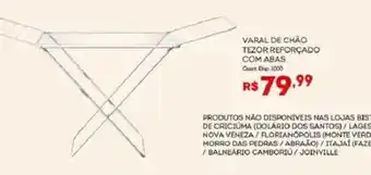Bistek Supermercados Varal de chão tezor reforçado com abas oferta