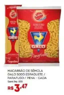 Bistek Supermercados Macarrão de sêmola galo espaguete / parafuso / pena oferta