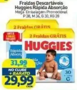Rede Bom Lugar Fraldas descartáveis huggies rápida absorção oferta