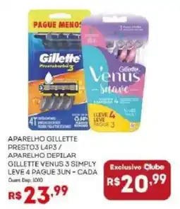 Bistek Supermercados aparelho gillette presto3 l4p3 / aparelho depilar gillette venus 3 simply oferta