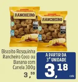 Arena Atacado Biscoito Rosquinha Rancheiro Coco ou Banana com Canela oferta
