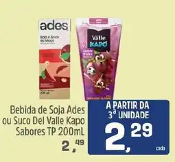Arena Atacado Bebida de Soja Ades ou Suco Del Valle Kapo Sabores oferta