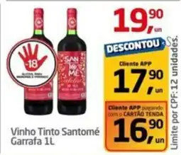 Tenda Atacado Vinho Tinto Santomé Garrafa 1L oferta