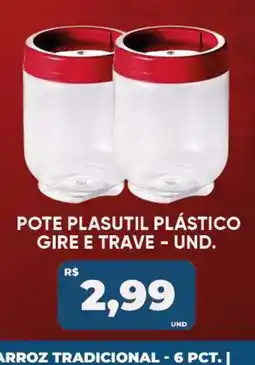 Tatico Pote plasutil plástico gire e trave oferta