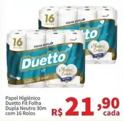 Macromix Atacado Papel Higiênico Duetto Fit Folha Dupla Neutro oferta