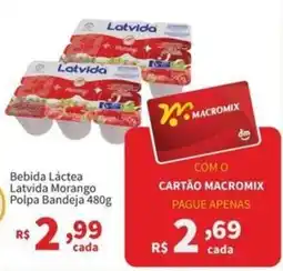 Macromix Atacado Bebida Láctea Latvida Morango oferta