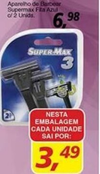 Supermercados Guanabara Aparelho de Barbear Supermax Fita Azul c/2 unid. oferta
