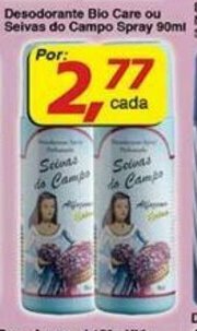 Supermercados Guanabara Desodorante Bio Care ou Seiva do Campo Spray 90ml oferta
