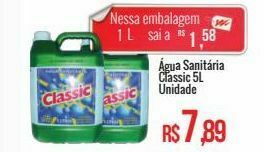 Mart Minas Água sanitária classic 5l unidade oferta