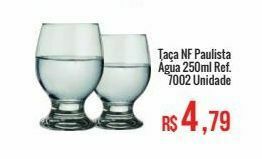 Mart Minas Taça nf paulista água 250ml ref. 7002 unidade oferta