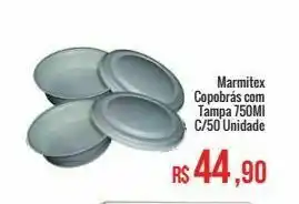 Mart Minas Marmitex copobrás com tampa 750ml c/50 unidade oferta