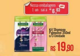 Mart Minas Kit shampoo palmolive 350ml c/3 unidade oferta