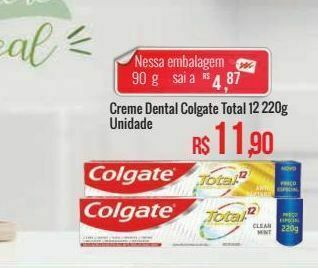 Mart Minas Creme dental colgate total 12 220g unidade oferta
