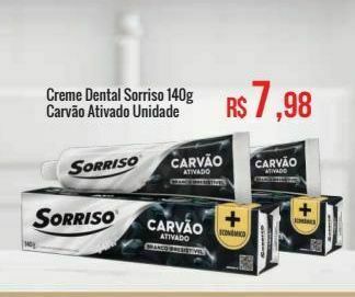 Mart Minas Creme dental sorriso 140g carvão ativado unidade oferta