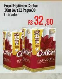 Mart Minas Papel higiênico cotton 30m leve32 pague30 unidade oferta