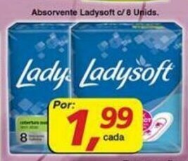 Supermercados Guanabara Absorvente Ladysoft c/ 8 unids oferta